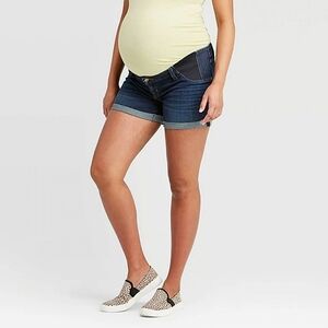 Isabel Maternity Medium Wash Denim Midi Short Comfy Gift Spring Summer Travel